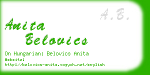 anita belovics business card